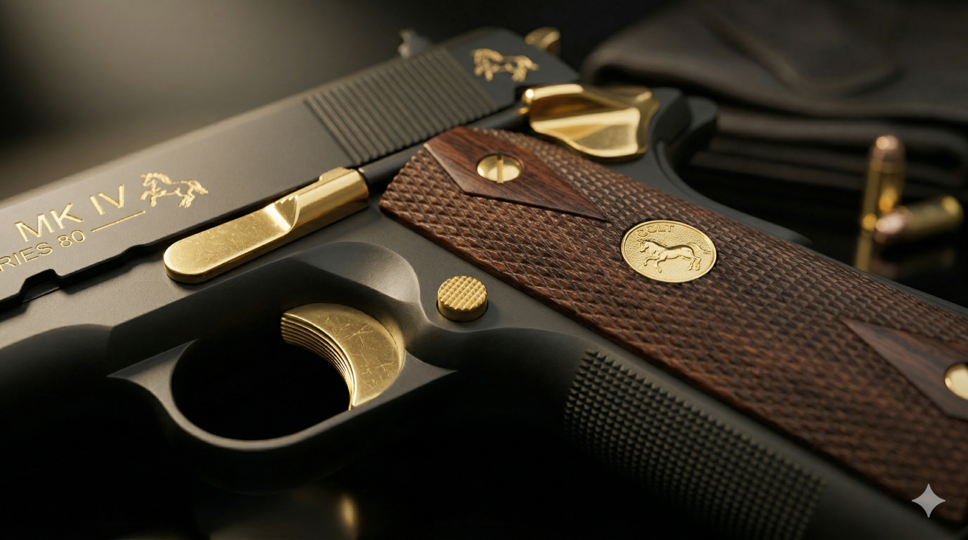 colt 1991a1 pistol detail shot