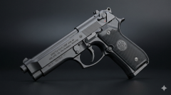 beretta 92fs angled view
